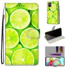 For Samsung Galaxy A71 Coloured Drawing Cross Texture Horizontal Flip PU Leather Case with Holder & Card Slots & Wallet & Lanyard(Lime) - 1