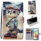 For Samsung Galaxy A71 5G Coloured Drawing Cross Texture Horizontal Flip PU Leather Case with Holder & Card Slots & Wallet & Lanyard(Leather Shoes Cat) - 1