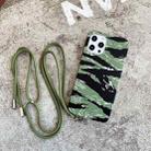 For iPhone 12 / 12 Pro Camouflage Pattern IMD Shockproof TPU Protective Case with Lanyard(Tiger Stripe Camo) - 1