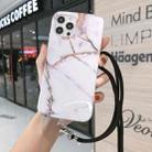 Marbled IMD Shockproof TPU Protective Case with Lanyard For iPhone 11 Pro Max(Grey) - 1