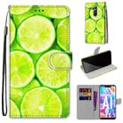 For Huawei Mate 20 Lite / Maimang 7 Coloured Drawing Cross Texture Horizontal Flip PU Leather Case with Holder & Card Slots & Wallet & Lanyard(Green Lemon) - 1