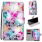For Huawei Mate 20 Lite / Maimang 7 Coloured Drawing Cross Texture Horizontal Flip PU Leather Case with Holder & Card Slots & Wallet & Lanyard(Gradient Colorful Flower) - 1