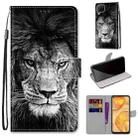 For Huawei nova 6 SE / P40 Lite Coloured Drawing Cross Texture Horizontal Flip PU Leather Case with Holder & Card Slots & Wallet & Lanyard(B11 Black White Lion Head) - 1