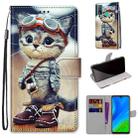 For Huawei P smart 2020 Coloured Drawing Cross Texture Horizontal Flip PU Leather Case with Holder & Card Slots & Wallet & Lanyard(Leather Shoes Cat) - 1