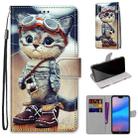 For Huawei P20 Lite / nova 3e Coloured Drawing Cross Texture Horizontal Flip PU Leather Case with Holder & Card Slots & Wallet & Lanyard(Leather Shoes Cat) - 1