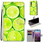 For Huawei P20 Pro Coloured Drawing Cross Texture Horizontal Flip PU Leather Case with Holder & Card Slots & Wallet & Lanyard(Green Lemon) - 1