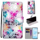 For Huawei P30 Pro Coloured Drawing Cross Texture Horizontal Flip PU Leather Case with Holder & Card Slots & Wallet & Lanyard(Gradient Colorful Flower) - 1
