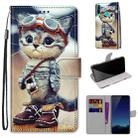 For Huawei P40 Lite E / Y7p Coloured Drawing Cross Texture Horizontal Flip PU Leather Case with Holder & Card Slots & Wallet & Lanyard(Leather Shoes Cat) - 1