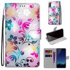 For Huawei P40 Lite E / Y7p Coloured Drawing Cross Texture Horizontal Flip PU Leather Case with Holder & Card Slots & Wallet & Lanyard(Gradient Colorful Flower) - 1