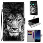 For Huawei P40 Lite E / Y7p Coloured Drawing Cross Texture Horizontal Flip PU Leather Case with Holder & Card Slots & Wallet & Lanyard(B11 Black White Lion Head) - 1