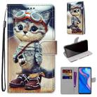 For Huawei P smart Z / Y9 Prime Coloured Drawing Cross Texture Horizontal Flip PU Leather Case with Holder & Card Slots & Wallet & Lanyard(Leather Shoes Cat) - 1