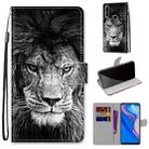 For Huawei P smart Z / Y9 Prime Coloured Drawing Cross Texture Horizontal Flip PU Leather Case with Holder & Card Slots & Wallet & Lanyard(B11 Black White Lion Head) - 1