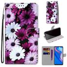 For Huawei P smart Z / Y9 Prime Coloured Drawing Cross Texture Horizontal Flip PU Leather Case with Holder & Card Slots & Wallet & Lanyard(Chrysanthemum Pink White Purple) - 1