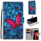 For Huawei P smart+ 2019 / Enjoy 9s Coloured Drawing Cross Texture Horizontal Flip PU Leather Case with Holder & Card Slots & Wallet & Lanyard(Blue Red Butterfly) - 1