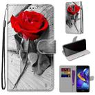 For Huawei Honor V9 Play Coloured Drawing Cross Texture Horizontal Flip PU Leather Case with Holder & Card Slots & Wallet & Lanyard(B10 Wood Red Rose) - 1