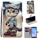 For Huawei Y6 (2018) / Honor 7A Coloured Drawing Cross Texture Horizontal Flip PU Leather Case with Holder & Card Slots & Wallet & Lanyard(Leather Shoes Cat) - 1