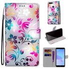 For Huawei Y6 (2018) / Honor 7A Coloured Drawing Cross Texture Horizontal Flip PU Leather Case with Holder & Card Slots & Wallet & Lanyard(Gradient Colorful Flower) - 1