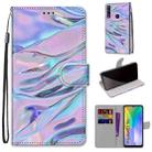 For Huawei Y6p Coloured Drawing Cross Texture Horizontal Flip PU Leather Case with Holder & Card Slots & Wallet & Lanyard(Fluorescent Water Texture) - 1