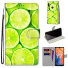 For Huawei Y7 (2019) / Enjoy 9 Coloured Drawing Cross Texture Horizontal Flip PU Leather Case with Holder & Card Slots & Wallet & Lanyard(Green Lemon) - 1