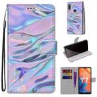 For Huawei Y7 (2019) / Enjoy 9 Coloured Drawing Cross Texture Horizontal Flip PU Leather Case with Holder & Card Slots & Wallet & Lanyard(Fluorescent Water Texture) - 1