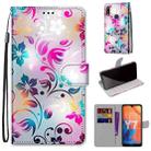 For Huawei Y7 (2019) / Enjoy 9 Coloured Drawing Cross Texture Horizontal Flip PU Leather Case with Holder & Card Slots & Wallet & Lanyard(Gradient Colorful Flower) - 1