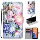 For Huawei Y7 (2019) / Enjoy 9 Coloured Drawing Cross Texture Horizontal Flip PU Leather Case with Holder & Card Slots & Wallet & Lanyard(Light Pink Bouquet) - 1