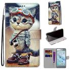 For Huawei Honor 9 Coloured Drawing Cross Texture Horizontal Flip PU Leather Case with Holder & Card Slots & Wallet & Lanyard(Leather Shoes Cat) - 1