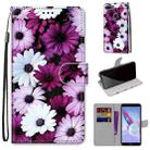 For Huawei Honor 9 Lite Coloured Drawing Cross Texture Horizontal Flip PU Leather Case with Holder & Card Slots & Wallet & Lanyard(Chrysanthemum Pink White Purple) - 1