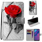 For Huawei Honor 9A Coloured Drawing Cross Texture Horizontal Flip PU Leather Case with Holder & Card Slots & Wallet & Lanyard(B10 Wood Red Rose) - 1