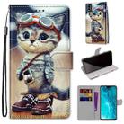 For Huawei Honor 9X Lite Coloured Drawing Cross Texture Horizontal Flip PU Leather Case with Holder & Card Slots & Wallet & Lanyard(Leather Shoes Cat) - 1