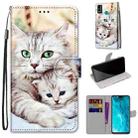 For Huawei Honor 9X Lite Coloured Drawing Cross Texture Horizontal Flip PU Leather Case with Holder & Card Slots & Wallet & Lanyard(Big Cat Holding Kitten) - 1