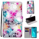 For Huawei Honor 9X Lite Coloured Drawing Cross Texture Horizontal Flip PU Leather Case with Holder & Card Slots & Wallet & Lanyard(Gradient Colorful Flower) - 1