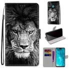 For Huawei Honor 9X Lite Coloured Drawing Cross Texture Horizontal Flip PU Leather Case with Holder & Card Slots & Wallet & Lanyard(B11 Black White Lion Head) - 1