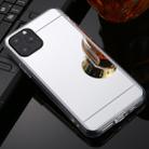 For iPhone 11 TPU + Acrylic Luxury Plating Mirror Phone Case Cover(Silver) - 1