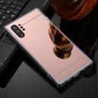 For Galaxy Note 10+ TPU + Acrylic Luxury Plating Mirror Phone Case Cover(Rose Gold) - 1