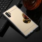 For Galaxy Note 10+ TPU + Acrylic Luxury Plating Mirror Phone Case Cover(Gold) - 1