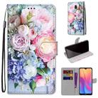 For Xiaomi Redmi 8A Coloured Drawing Cross Texture Horizontal Flip PU Leather Case with Holder & Card Slots & Wallet & Lanyard(Light Pink Bouquet) - 1