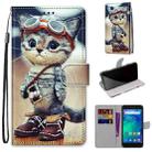 For Xiaomi Redmi Go Coloured Drawing Cross Texture Horizontal Flip PU Leather Case with Holder & Card Slots & Wallet & Lanyard(Leather Shoes Cat) - 1