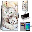 For Xiaomi Redmi Go Coloured Drawing Cross Texture Horizontal Flip PU Leather Case with Holder & Card Slots & Wallet & Lanyard(Big Cat Holding Kitten) - 1