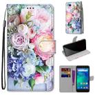 For Xiaomi Redmi Go Coloured Drawing Cross Texture Horizontal Flip PU Leather Case with Holder & Card Slots & Wallet & Lanyard(Light Pink Bouquet) - 1