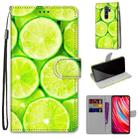 For Xiaomi Redmi Note 8 Pro Coloured Drawing Cross Texture Horizontal Flip PU Leather Case with Holder & Card Slots & Wallet & Lanyard(Green Lemon) - 1