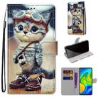 For Xiaomi Redmi Note 9 / 10X 4G Coloured Drawing Cross Texture Horizontal Flip PU Leather Case with Holder & Card Slots & Wallet & Lanyard(Leather Shoes Cat) - 1