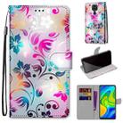 For Xiaomi Redmi Note 9 / 10X 4G Coloured Drawing Cross Texture Horizontal Flip PU Leather Case with Holder & Card Slots & Wallet & Lanyard(Gradient Colorful Flower) - 1