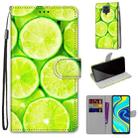 For Xiaomi Redmi Note 9S / 9 Pro Coloured Drawing Cross Texture Horizontal Flip PU Leather Case with Holder & Card Slots & Wallet & Lanyard(Green Lemon) - 1