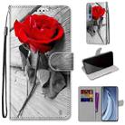 For Xiaomi Mi 10 5G Coloured Drawing Cross Texture Horizontal Flip PU Leather Case with Holder & Card Slots & Wallet & Lanyard(Wood Red Rose) - 1