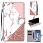For Xiaomi Mi 10 5G Coloured Drawing Cross Texture Horizontal Flip PU Leather Case with Holder & Card Slots & Wallet & Lanyard(Powder Stone Texture) - 1