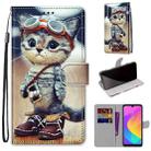 For Xiaomi Mi CC9e / A3 Coloured Drawing Cross Texture Horizontal Flip PU Leather Case with Holder & Card Slots & Wallet & Lanyard(Leather Shoes Cat) - 1