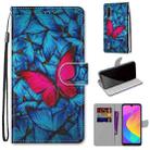 For Xiaomi Mi CC9e / A3 Coloured Drawing Cross Texture Horizontal Flip PU Leather Case with Holder & Card Slots & Wallet & Lanyard(Blue Red Butterfly) - 1