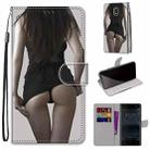 For Nokia 3 Coloured Drawing Cross Texture Horizontal Flip PU Leather Case with Holder & Card Slots & Wallet & Lanyard(Upskirt) - 1