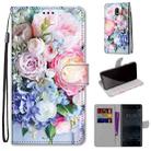 For Nokia 3 Coloured Drawing Cross Texture Horizontal Flip PU Leather Case with Holder & Card Slots & Wallet & Lanyard(Light Pink Bouquet) - 1